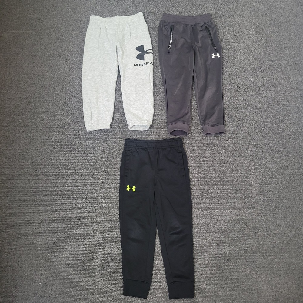 Under Armour Size 4 Joggers Boys Bundle Black Grey Charcoal Athletic Pants